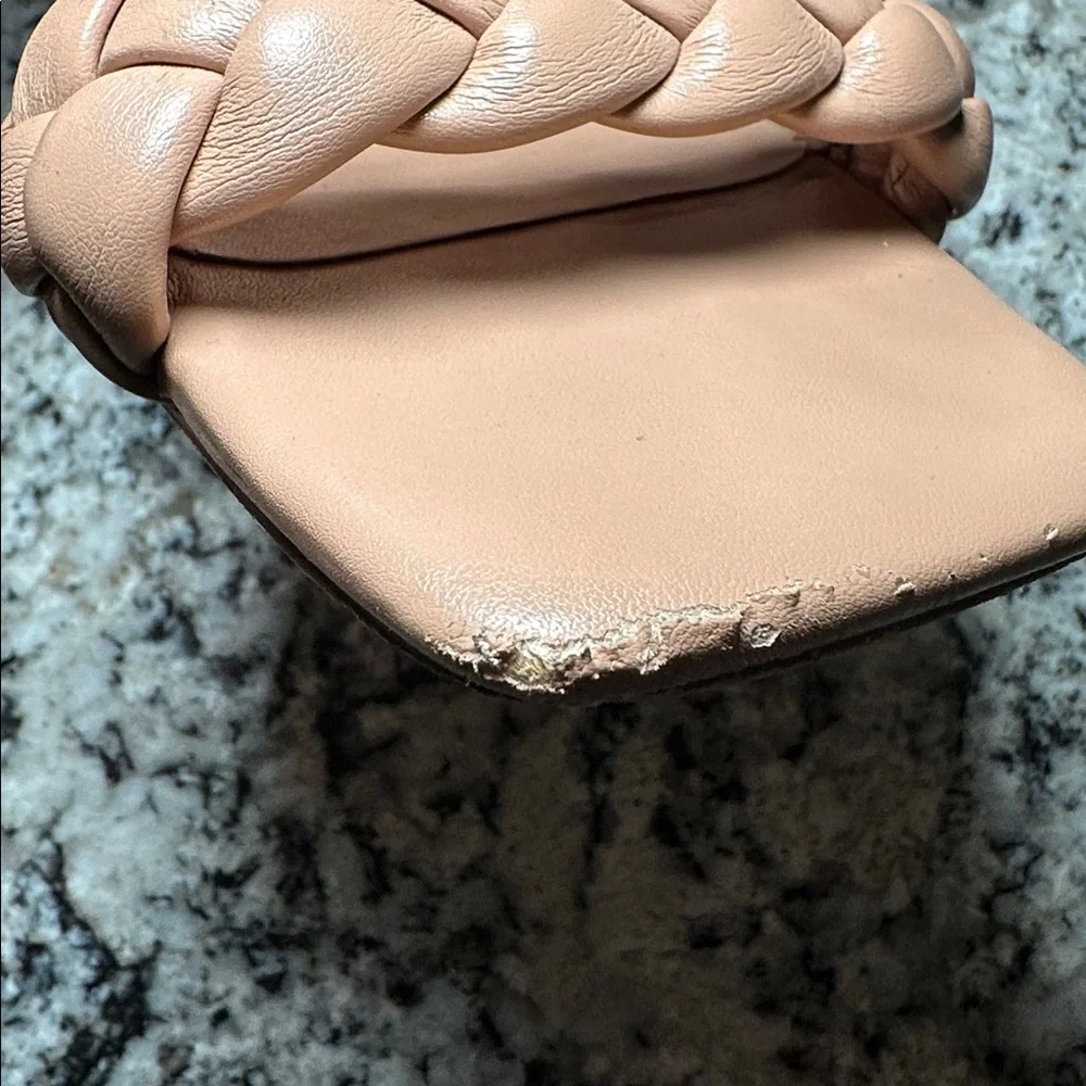 Madden Girl Dixcy Braided Cream Block Heel Sandals - 11 - Picture 6 of 10